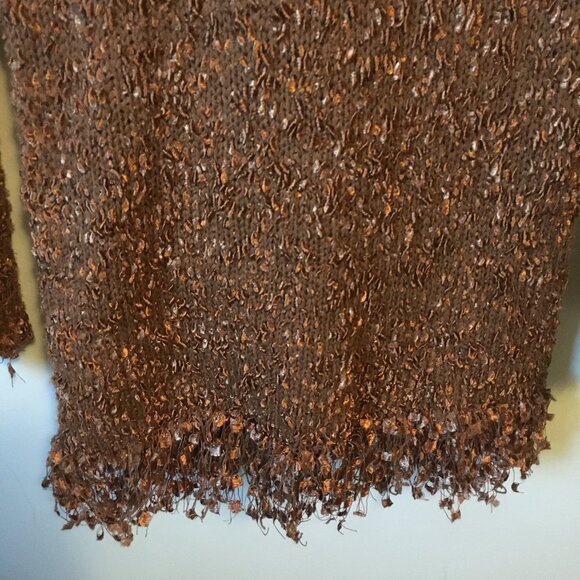 Y2K Cotton Fuzzy Fringed Knit Single Button Cardigan - Picture 6 of 15